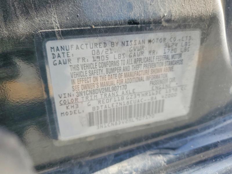 Aukcja sprzedaży 2021 Nissan Versa, vin: 3N1CN8DV2ML907170, numer aukcji: 57943576