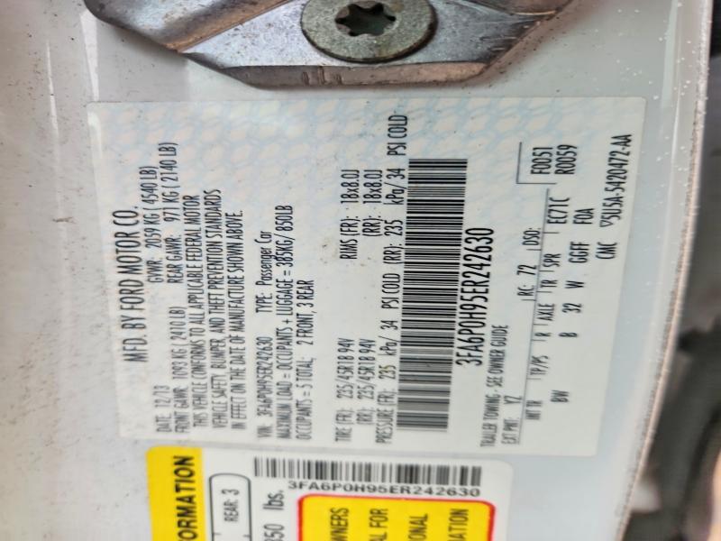 2014 Ford Fusion მანქანა იყიდება აუქციონზე, vin: 3FA6P0H95ER242630, აუქციონის ნომერი: 55649316