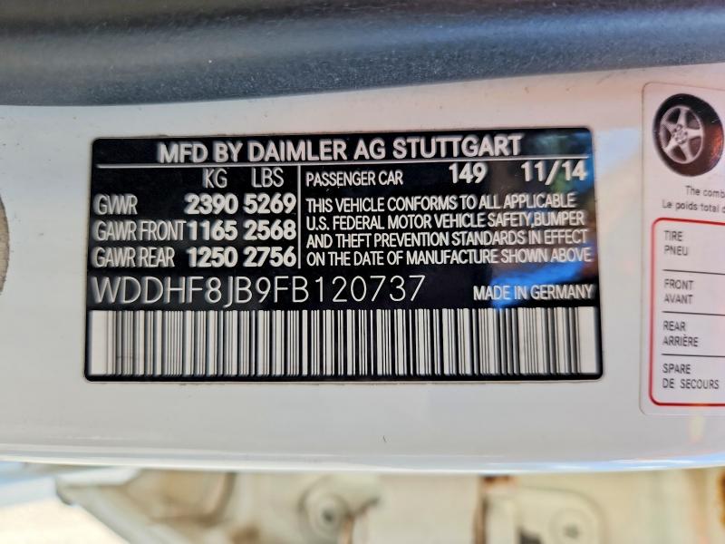 Aukcja sprzedaży 2015 Mercedes-benz E, vin: WDDHF8JB9FB120737, numer aukcji: 58331426