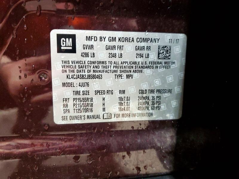 Aukcja sprzedaży 2018 Buick Encore, vin: KL4CJASB2JB580463, numer aukcji: 56499246