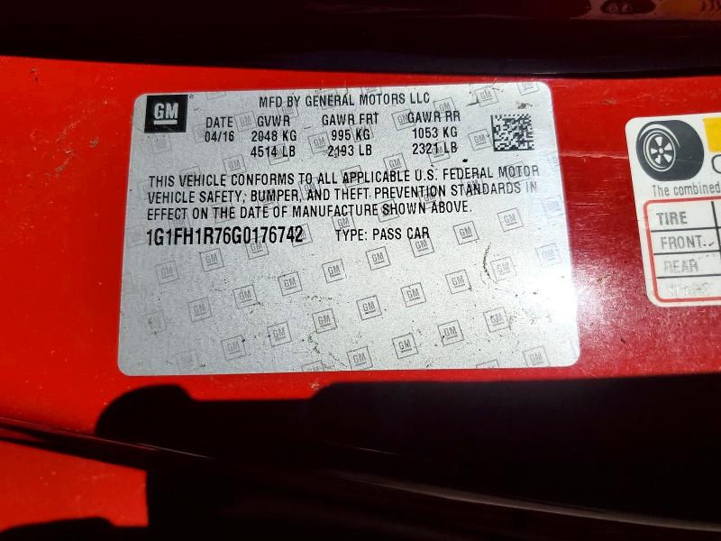 Продажа на аукционе авто 2016 Chevrolet Camaro, vin: 1G1FH1R76G0176742, номер лота: 56628816