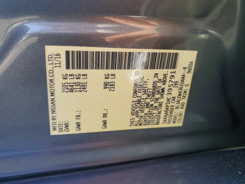 Aukcja sprzedaży 2017 Nissan Maxima, vin: 1N4AA6AP1HC395791, numer aukcji: 59220986