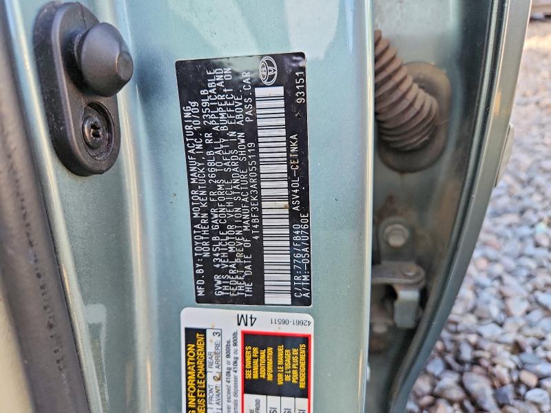 58359666 :رقم المزاد ، 4T4BF3EK3AR055119 vin ، 2010 Toyota Camry مزاد بيع