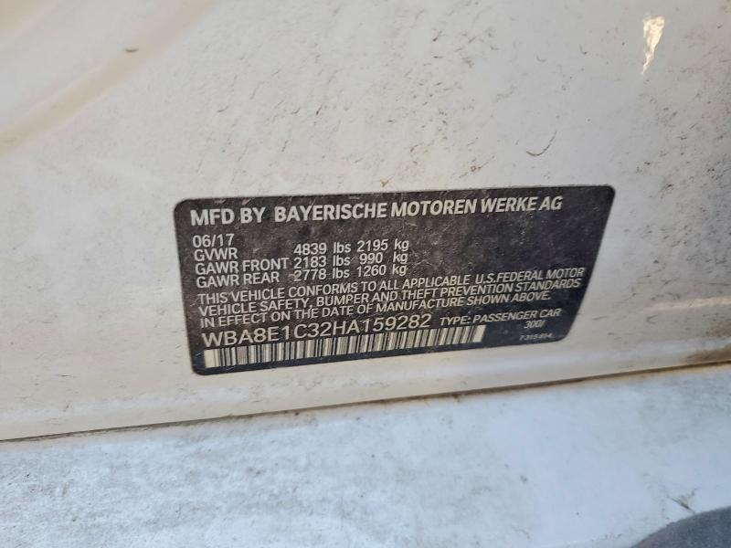Aukcja sprzedaży 2017 Bmw 330e, vin: WBA8E1C32HA159282, numer aukcji: 56980966