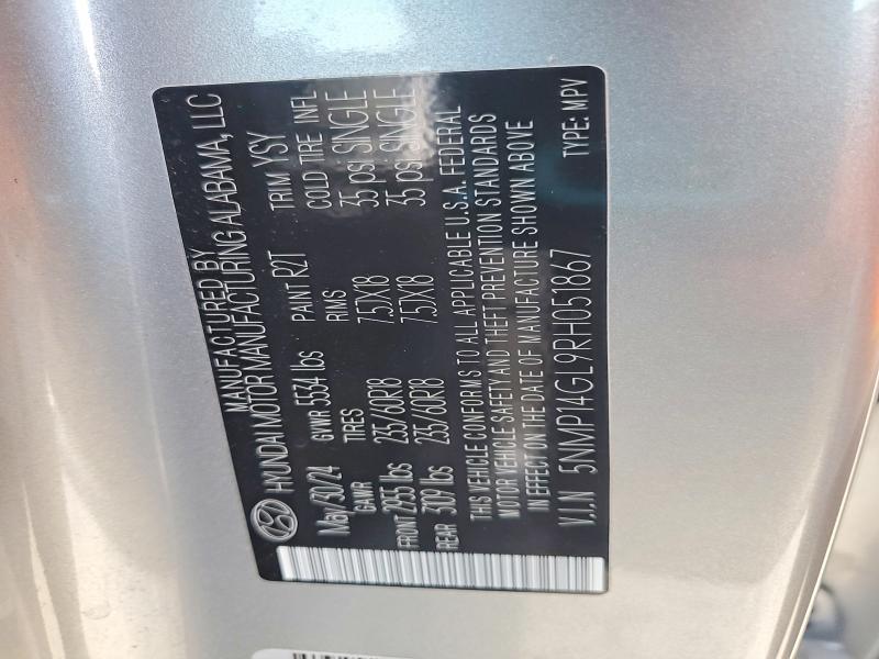 Aukcja sprzedaży 2024 Hyundai Santa Fe, vin: 5NMP14GL9RH051867, numer aukcji: 54558466