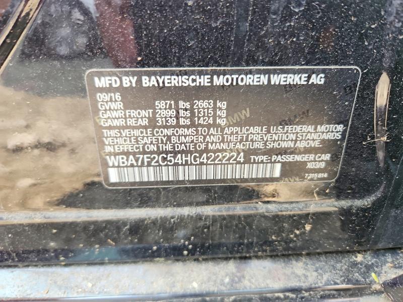 58247056 :رقم المزاد ، WBA7F2C54HG422224 vin ، 2017 Bmw 750 مزاد بيع
