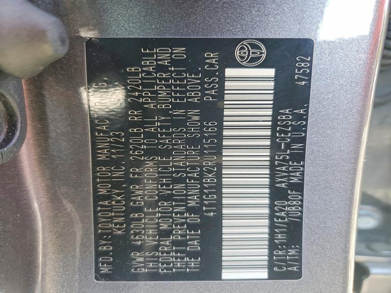 Aukcja sprzedaży 2024 Toyota Camry, vin: 4T1G11BK2RU115166, numer aukcji: 55139916
