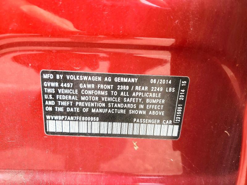 Продаж на аукціоні авто 2015 Volkswagen Cc, vin: WVWBP7AN7FE800958, номер лоту: 57659286