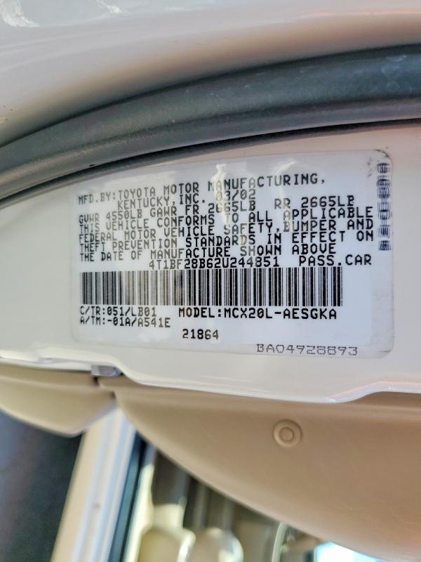 Aukcja sprzedaży 2002 Toyota Avalon, vin: 4T1BF28B62U244851, numer aukcji: 58785296