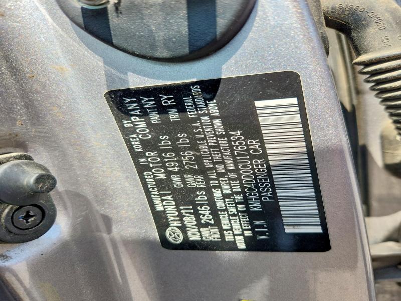 57179776 :رقم المزاد ، KMHGC4DD0CU176534 vin ، 2012 Hyundai Genesis مزاد بيع