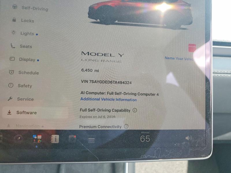 Aukcja sprzedaży 2026 Tesla Model Y, vin: 7SAYGDED6TA494324, numer aukcji: 59190326