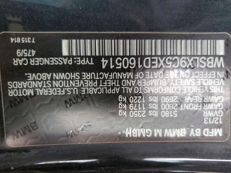 2014 Bmw M6 მანქანა იყიდება აუქციონზე, vin: WBSLX9C5XED160514, აუქციონის ნომერი: 55453916
