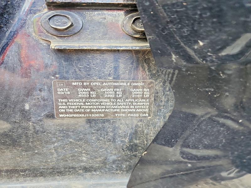 2018 Buick Regal მანქანა იყიდება აუქციონზე, vin: W04GP6SX6J1132676, აუქციონის ნომერი: 57320656