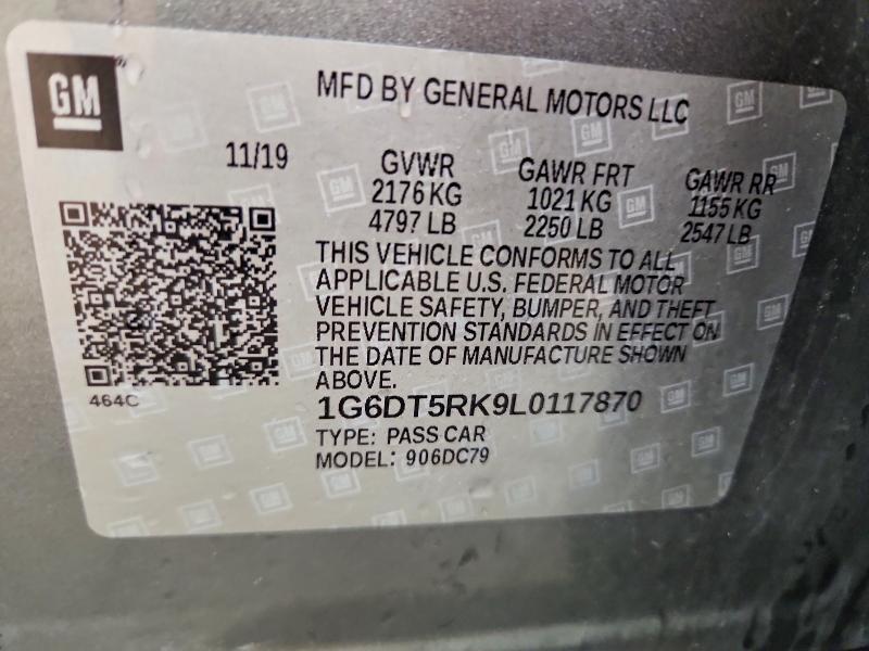 55502076 :رقم المزاد ، 1G6DT5RK9L0117870 vin ، 2020 Cadillac Ct5 مزاد بيع