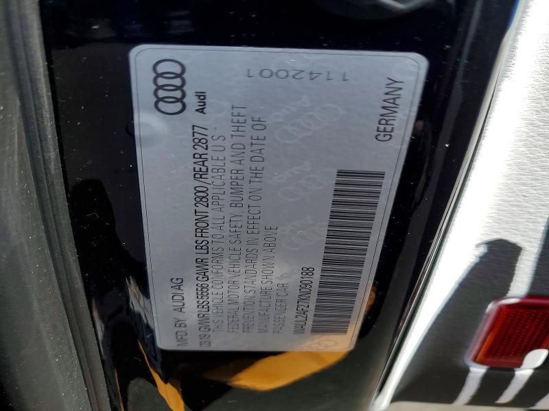 2019 Audi A6 მანქანა იყიდება აუქციონზე, vin: WAUL2AF27KN090188, აუქციონის ნომერი: 58509346