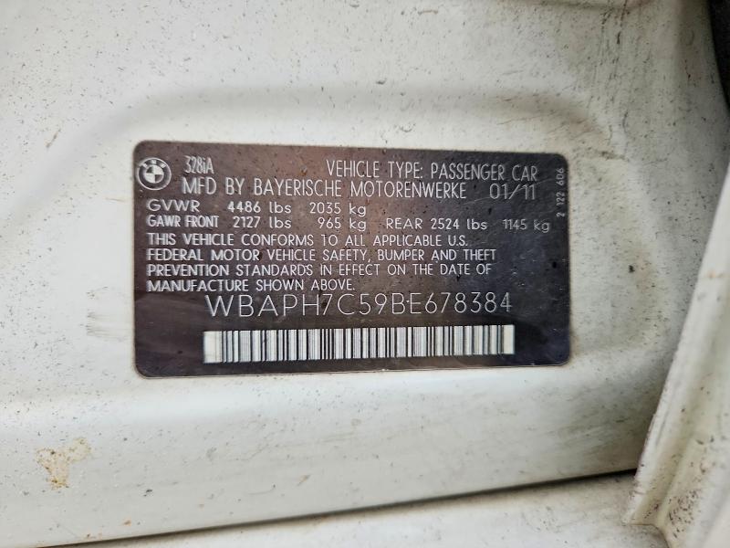 Продажа на аукционе авто 2011 Bmw 328, vin: WBAPH7C59BE678384, номер лота: 58432036