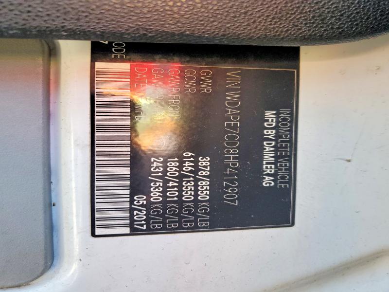 56861776 :رقم المزاد ، WDAPE7CD8HP412907 vin ، 2017 Mercedes-benz Sprinter مزاد بيع