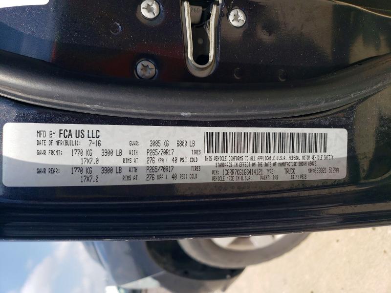 2016 Ram 1500 მანქანა იყიდება აუქციონზე, vin: 1C6RR7KG1GS414121, აუქციონის ნომერი: 56449476