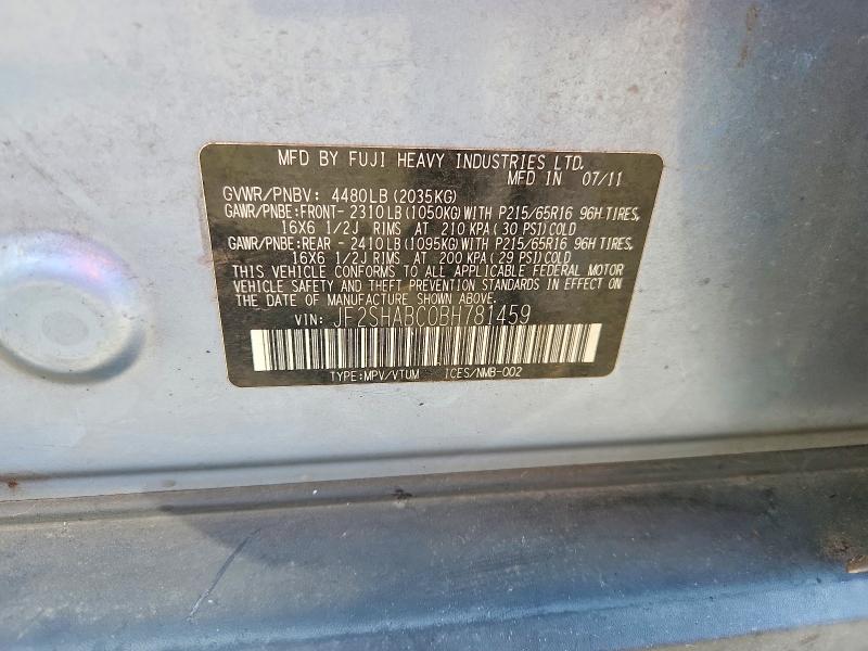 Auction sale of the 2011 Subaru Forester, vin: JF2SHABC0BH781459, lot number: 58223086