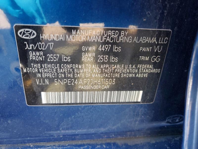 2018 Hyundai Sonata მანქანა იყიდება აუქციონზე, vin: 5NPE24AF2JH611503, აუქციონის ნომერი: 55508486