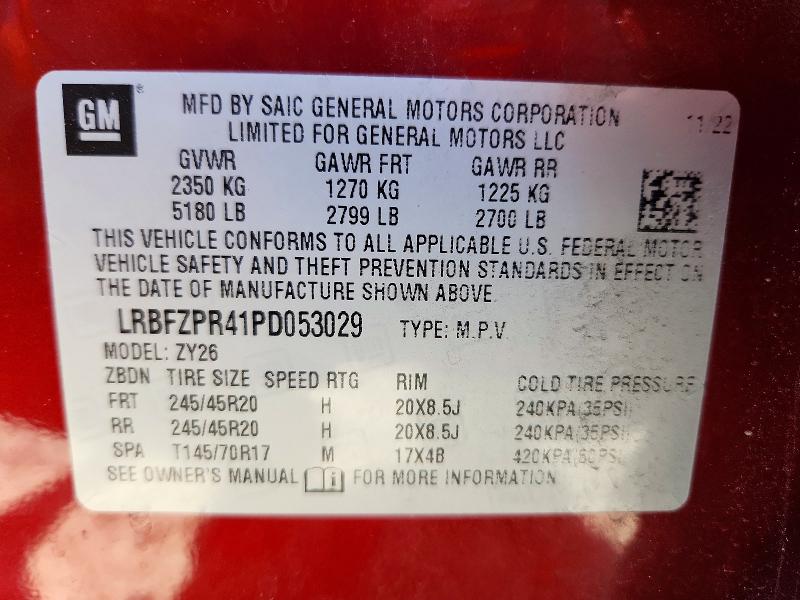 2023 Buick Envision მანქანა იყიდება აუქციონზე, vin: LRBFZPR41PD053029, აუქციონის ნომერი: 55697216