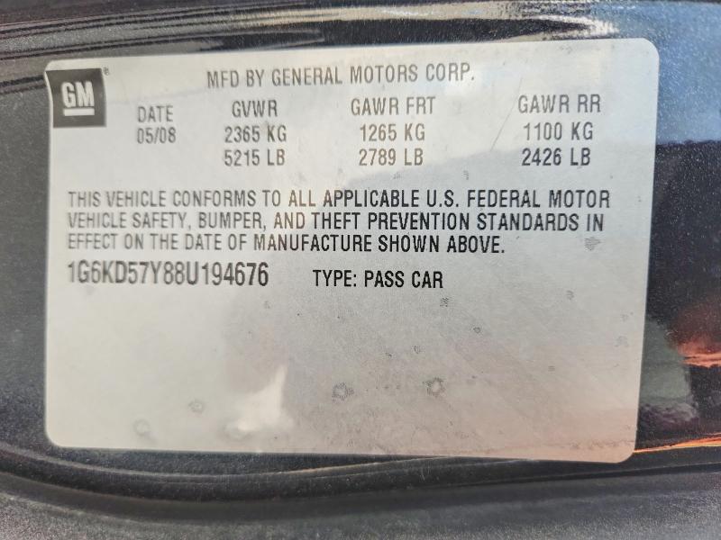 Aukcja sprzedaży 2008 Cadillac Dts, vin: 1G6KD57Y88U194676, numer aukcji: 56717916