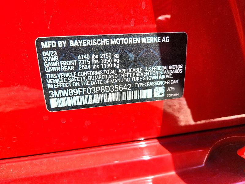56163336 :رقم المزاد ، 3MW89FF03P8D35642 vin ، 2023 Bmw 330xi مزاد بيع