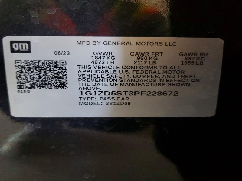 Продажа на аукционе авто 2023 Chevrolet Malibu, vin: 1G1ZD5ST3PF228672, номер лота: 56720286