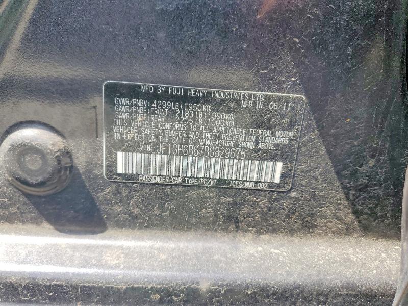 Aukcja sprzedaży 2011 Subaru Impreza, vin: JF1GH6B67BG829675, numer aukcji: 56857346