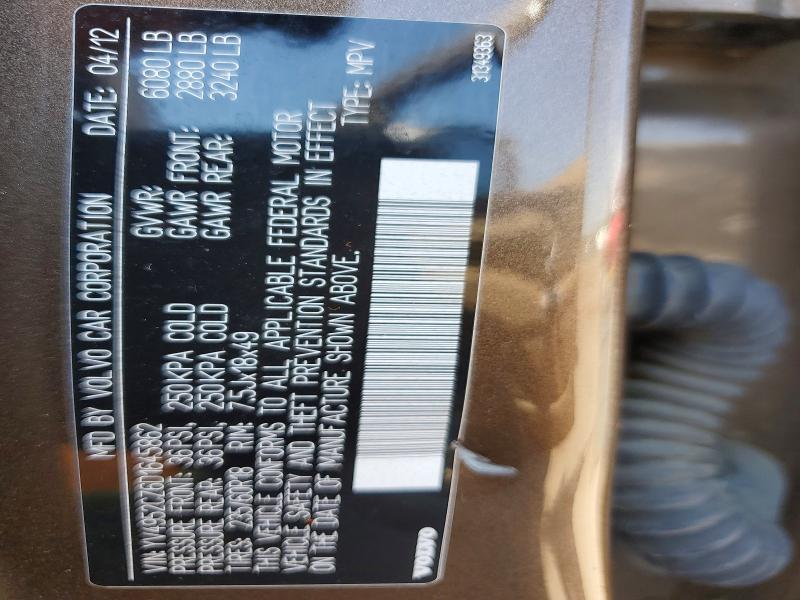 56311996 :رقم المزاد ، YV4952CZ6D1645862 vin ، 2013 Volvo Xc90 مزاد بيع