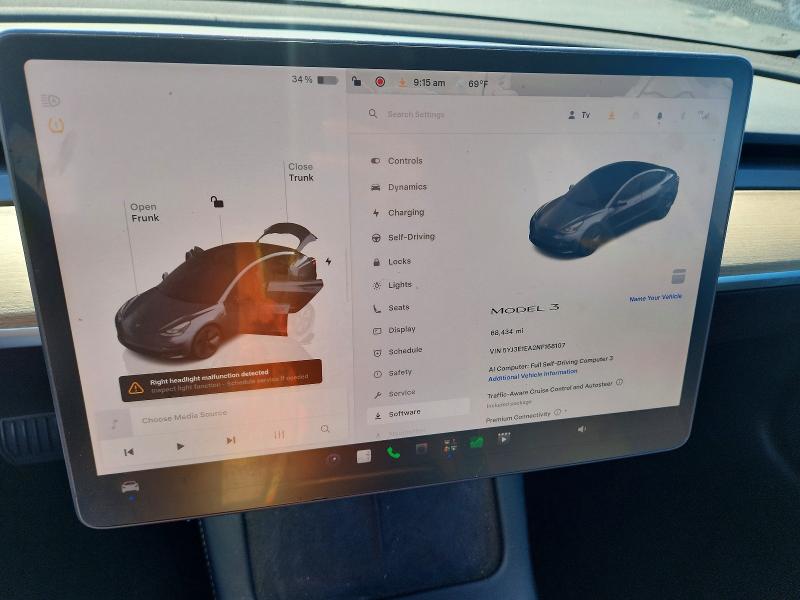 58301676 :رقم المزاد ، 5YJ3E1EA2NF168107 vin ، 2022 Tesla Model 3 مزاد بيع