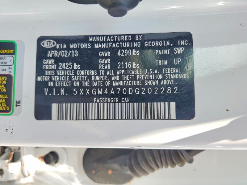 Продаж на аукціоні авто 2013 Kia Optima, vin: 5XXGM4A70DG202282, номер лоту: 56713416