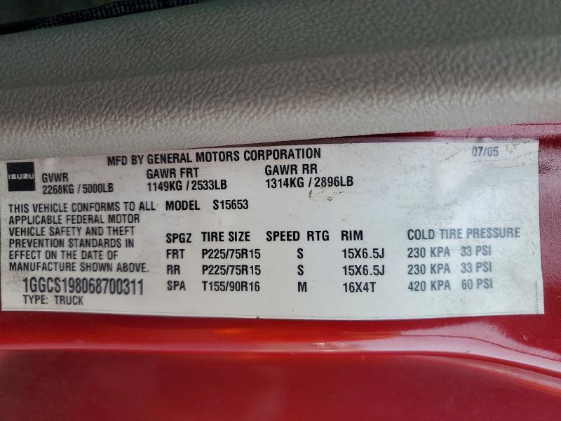 Продаж на аукціоні авто 2006 Isuzu I-280, vin: 1GGCS198068700311, номер лоту: 56324736