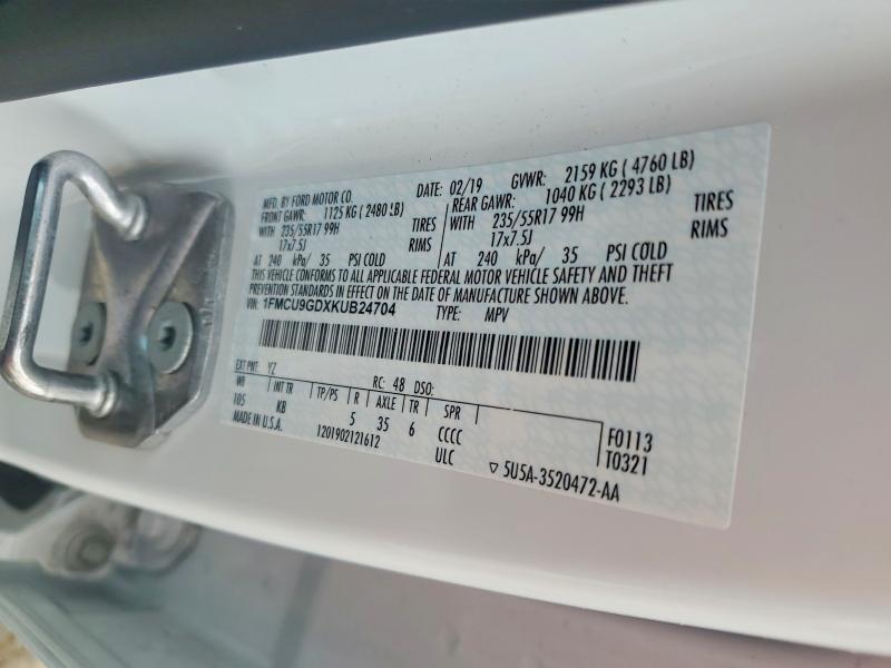 Aukcja sprzedaży 2019 Ford Escape, vin: 1FMCU9GDXKUB24704, numer aukcji: 56493616