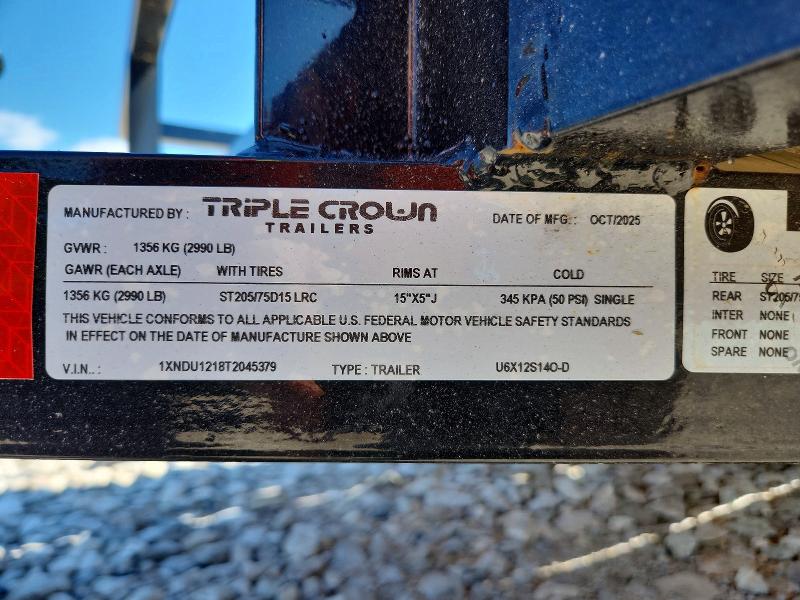 Продаж на аукціоні авто 2026 Triple Crown Unknown, vin: 1XNDU1218T2045379, номер лоту: 56308936