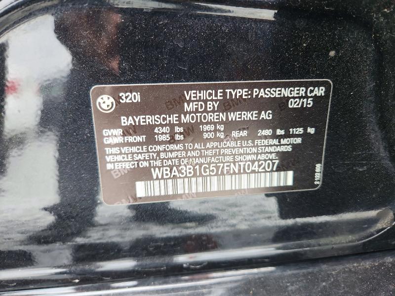 Aukcja sprzedaży 2015 Bmw 320, vin: WBA3B1G57FNT04207, numer aukcji: 56784926