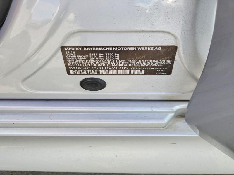 Продажа на аукционе авто 2015 Bmw 535, vin: WBA5B1C51FD921705, номер лота: 54722966