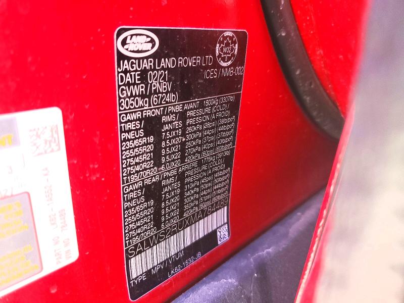Продажа на аукционе авто 2021 Land Rover Range Rover Sport, vin: SALWS2RUXMA784489, номер лота: 54985386