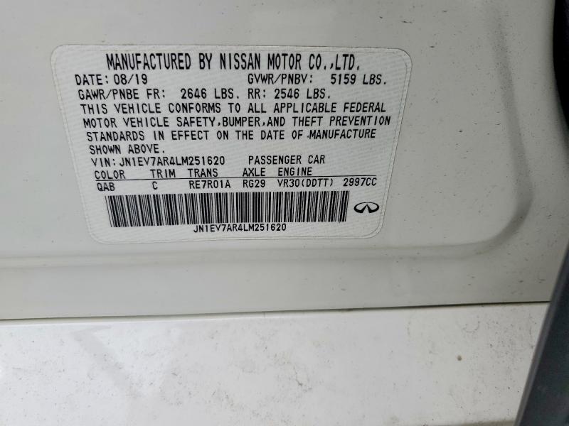 Aukcja sprzedaży 2020 Infiniti Q50, vin: JN1EV7AR4LM251620, numer aukcji: 54947106