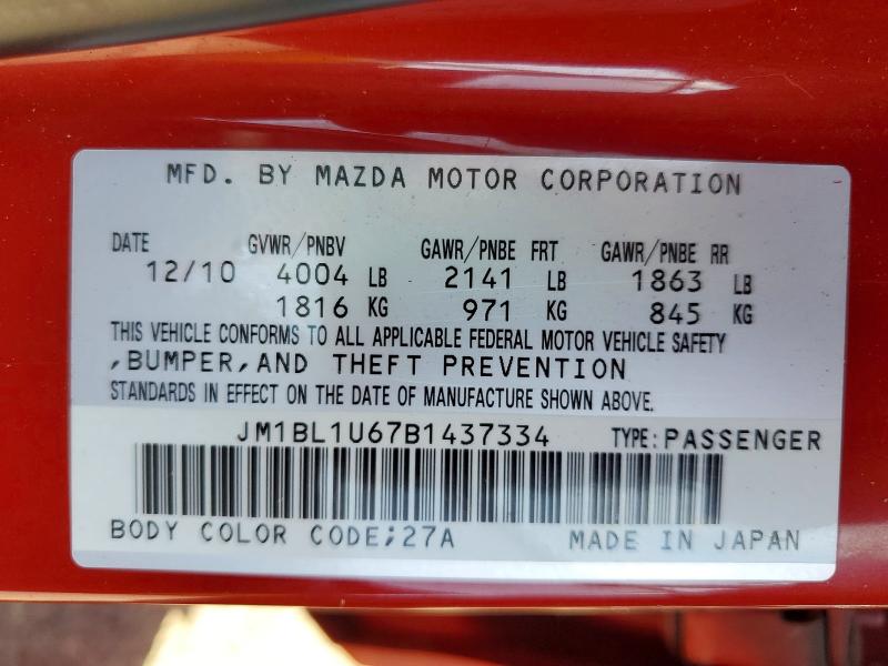 Aukcja sprzedaży 2011 Mazda 3, vin: JM1BL1U67B1437334, numer aukcji: 56121696