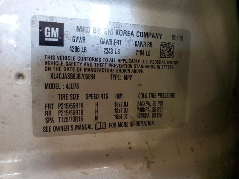 55373416 :رقم المزاد ، KL4CJASB6JB705884 vin ، 2018 Buick Encore مزاد بيع