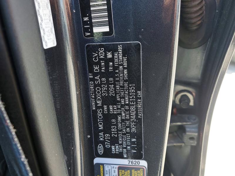 Aukcja sprzedaży 2020 Kia Forte, vin: 3KPF34AD8LE151951, numer aukcji: 59080556