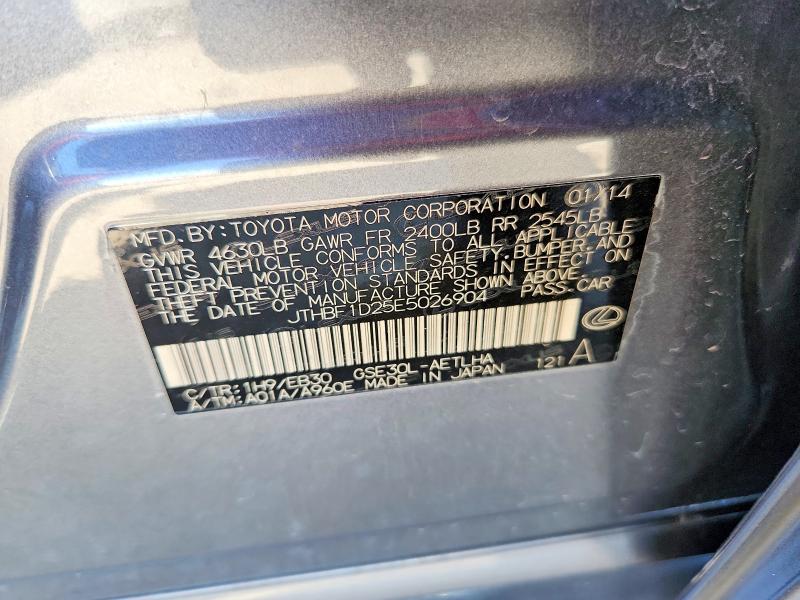 Aukcja sprzedaży 2014 Lexus Is, vin: JTHBF1D25E5026904, numer aukcji: 57377436