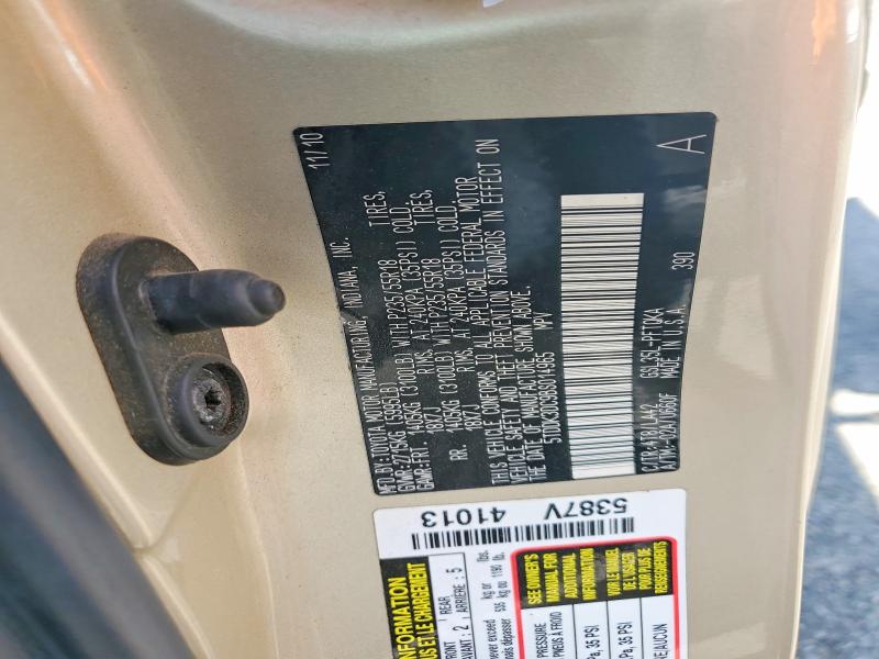 59311816 :رقم المزاد ، 5TDDK3DC9BS014965 vin ، 2011 Toyota Sienna مزاد بيع
