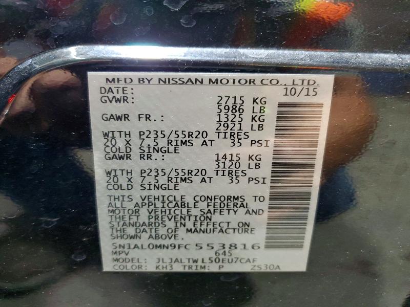 Продаж на аукціоні авто 2015 Infiniti Qx60, vin: 5N1AL0MN9FC553816, номер лоту: 57949716