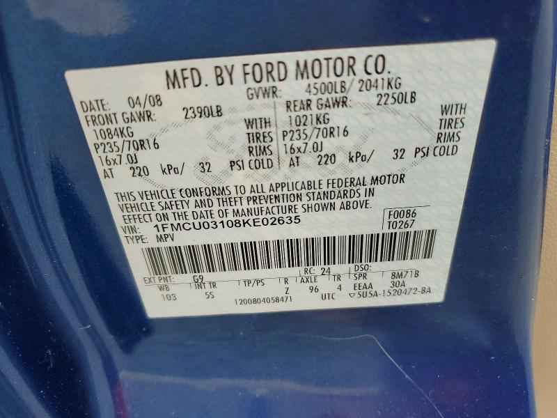 Aukcja sprzedaży 2008 Ford Escape, vin: 1FMCU03108KE02635, numer aukcji: 55869876