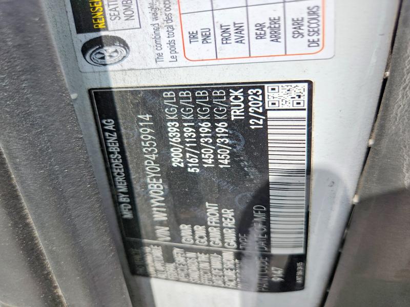 59372116 :رقم المزاد ، W1YV0BEY0P4359914 vin ، 2023 Mercedes-benz Metris مزاد بيع