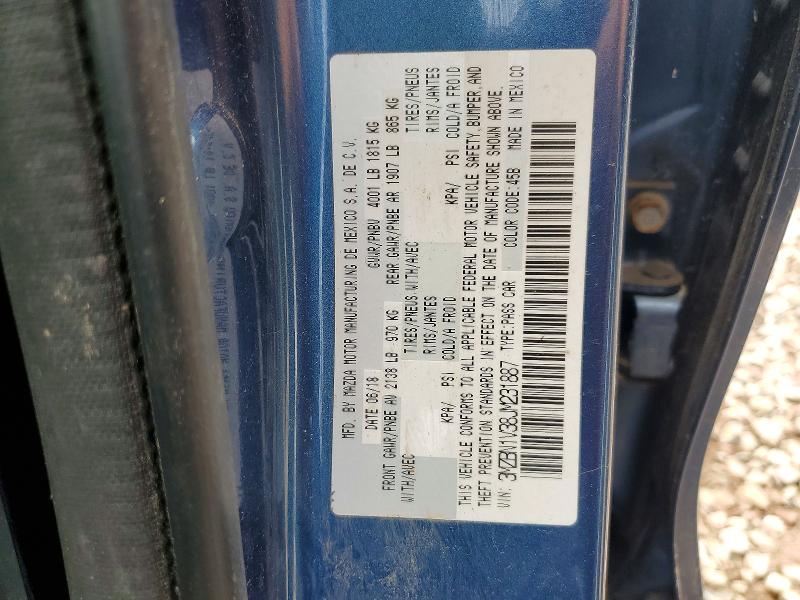 Aukcja sprzedaży 2018 Mazda 3, vin: 3MZBN1V38JM231887, numer aukcji: 57898536