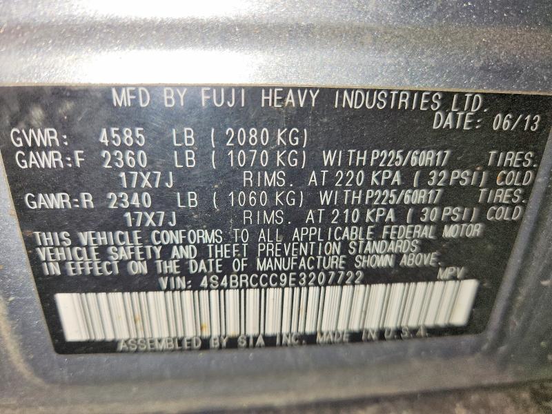 Aukcja sprzedaży 2014 Subaru Outback, vin: 4S4BRCCC9E3207722, numer aukcji: 58145826
