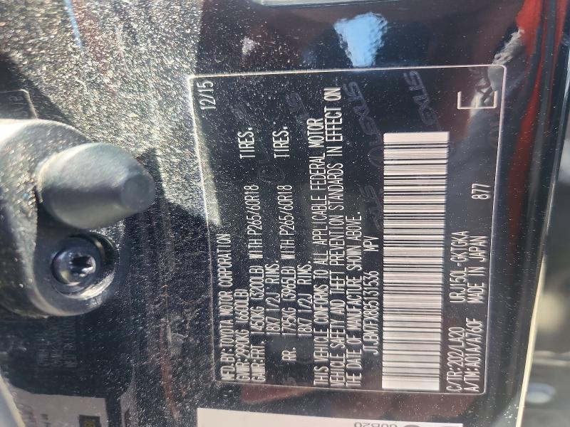 Aukcja sprzedaży 2016 Lexus Gx, vin: JTJBM7FX8G5131536, numer aukcji: 55351816